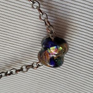 Morano glass pendant with sterling silver chain